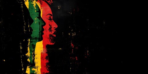 Black history month. Background with strokes of red, yellow, green paint. Racial equality and justice	