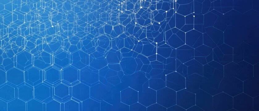 Abstract Blue Hexagon Network: Digital Technology Background