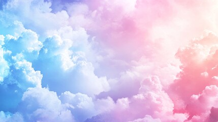 Fototapeta premium Heart made of clouds in the sky, with pastel colors, love concept,beautiful colorful valentine day heart in the clouds as abstract background, with copy space