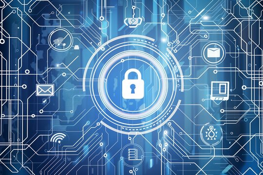 White Circuit Board Graphics with Secure Connection Themes for Best Practice IT Systems,最適なITシステムのための安全な接続テーマを持つ白い回路基板グラフィックス.Generative AI