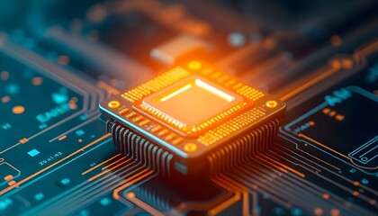 Fototapeta premium artificial intelligence chip, modern technologies, artificial intelligence