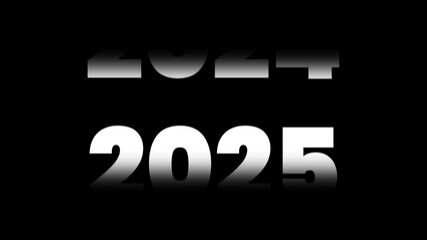 Scrolling Timeline 2026 Text Animation on Black Background. Festive design for New Years Eve celebration. Perfect for holiday graphics.