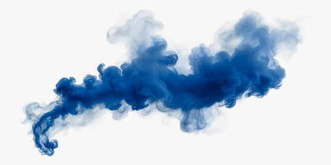 Vibrant blue Full frame of forms and textures of an explosion of powder smoky wave isolated Spraying abstract acrylic paint
