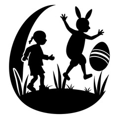 Egg-citing Easter Adventures vector silhouette