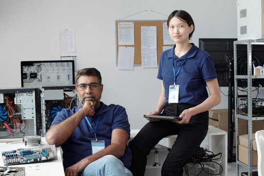 Portrait of IT Professionals Working in Tech Laboratory - Powered by Adobe