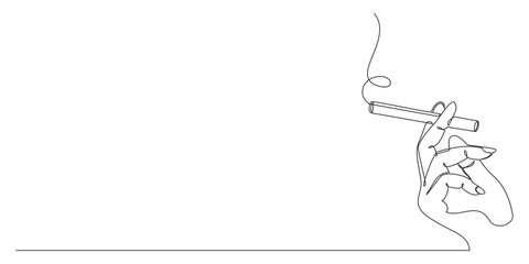lline art style illustration of hand and cigarette 2