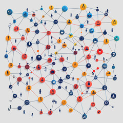 Interactive Network Insights Social Network Concept with Social Icons Digital Communication Connection Engagement Technology and Networking Data Analysis for Business Growth