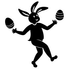 Fototapeta premium Hopping Into Easter Joy vector silhouette