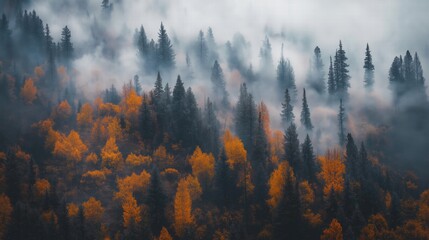 Majestic Forest Fire in Autumn Colors