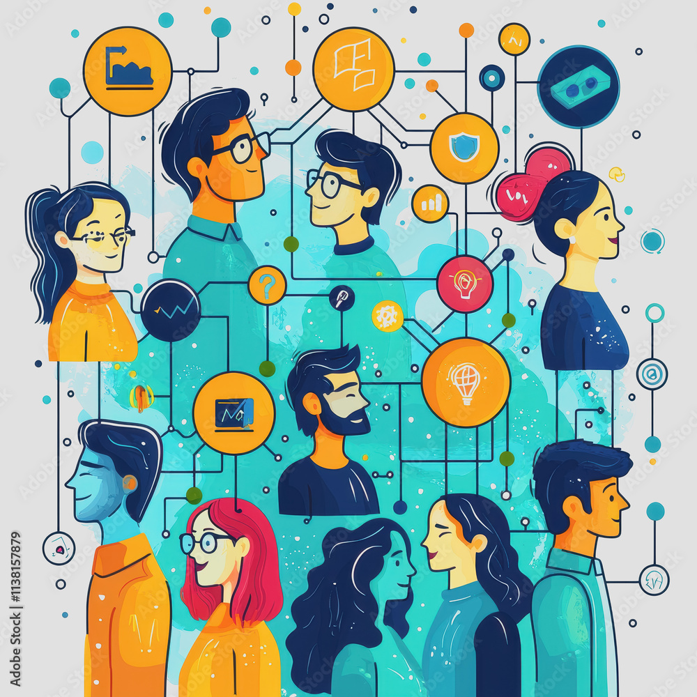 Poster scalable relationship insights people talking conversation speech bubbles communication dynamics int