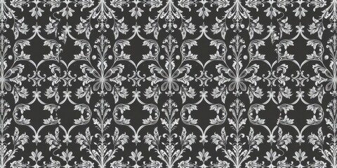 Silver lace leaves pattern with intricate design perfect for wallpaper, background, textile, and graphic design projects, silver, intricate, pattern
