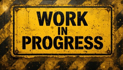Work In Progress Sign Construction Development Caution