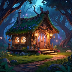 Fototapeta premium house fairy in the forest