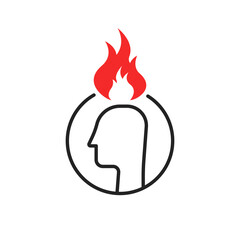 burnout on work like human head icon