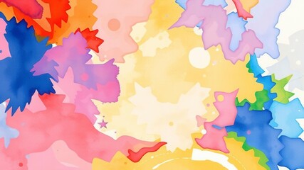 Obraz premium Vibrant abstract watercolor painting with bold colors on textured paper, background, design, modern