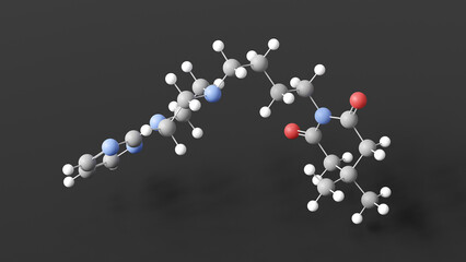 gepirone molecule 3d, molecular structure, ball and stick model, structural chemical formula antidepressant