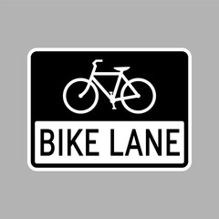 Bike Lane Road Sign. Vector