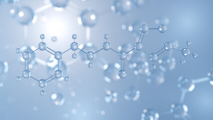 Isocarboxazid molecular structure 3d, antidepressant, structural chemical formula view from a microscope