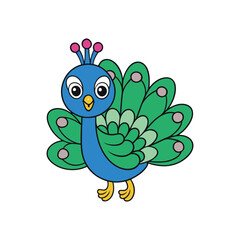 Elegant Peacock Vector Illustration

