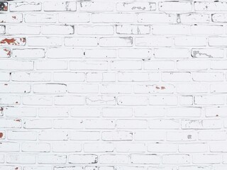 Fototapeta premium White weathered brick wall with a grungy texture, perfect for urban backgrounds or industrial concepts, texture, industrial