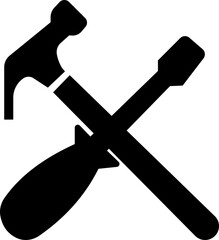 Simple icon of Repair Related Vector graphic template Icons. Contains such Icons as Screwdriver, Work Tools, Screw, Paintbrush, Shovel, Chainsaw, Ruler, Axe, Hammer. Engineer, Tech Support elements