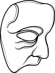 Opera phantom mask outline vector