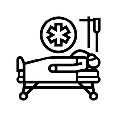 Fototapeta premium emergency room fracture injury line icon vector. emergency room fracture injury sign. isolated contour symbol black illustration