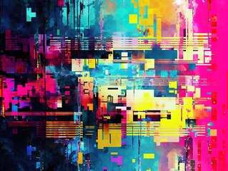 Abstract Digital Distortion in Motion