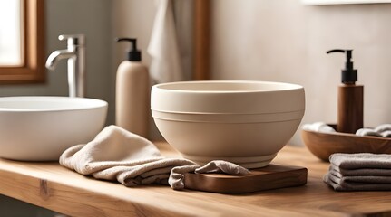 Close up of a white cream tube place  on dressing table.generative.ai