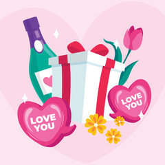 VALENTINE DAY ELEMENT VECTOR ILLUSTRATION