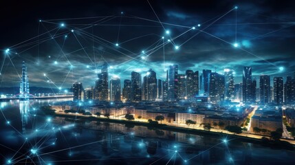 Obraz premium 5G, 6G, Big data wireless network, high speed internet, cloud computing or connect diagram technology, Data storage, service, synchronize, online, financial, Connectivity global, smart city, Gen AI