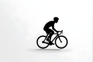 Obraz premium black icon on a white background, symbol for a cyclist on a triathlon bike