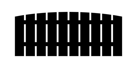 Isolated vector wooden fence shape. Black vector fence symbol flat icon.