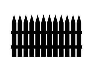 Picket fence isolated vector. Simple wooden fence vector element.
