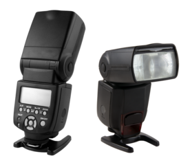 Photo camera flashes isolated