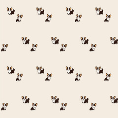 Small Cute Corgi Dog Cartoon Character Seamless Pattern Background. Adorable Domestic Pet Puppy Animal Textile Childish Print. Baby Gift Wrapping Paper Decoration Design. Kawaii Dog Portrait. 