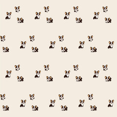 Small Cute Corgi Dog Cartoon Character Seamless Pattern Background. Adorable Domestic Pet Puppy Animal Textile Childish Print. Baby Gift Wrapping Paper Decoration Design. Kawaii Dog Portrait. 