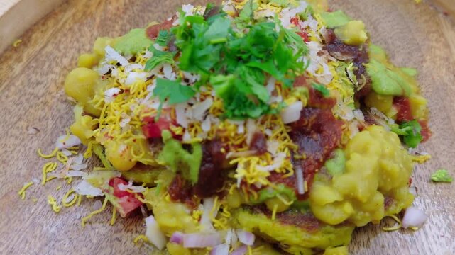 Displaying Vibrant Indian Street Food Dish