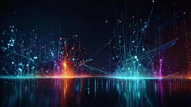 Big data technology Data science analysing artificial intelligence generative AI deep learning machine learning algorithm colorful background , 4k High-Quality Wallpaper Background Animation Video