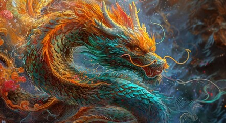 Majestic Dragon Art: A Vibrant Interpretation of Chinese Culture and Myth