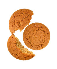 Fresh oatmeal cookies. Isolated on transparent background.