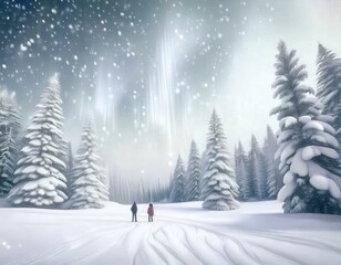 Fototapeta premium winter landscape with snow