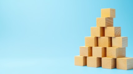 Creative close-up of tower formation with building blocks