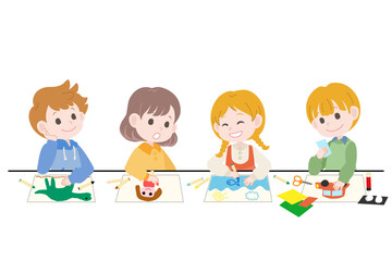 絵を描く子供たち