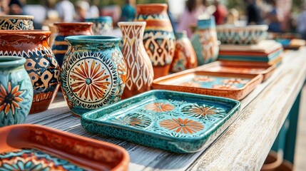 Fototapeta premium Vibrant Handmade Goods at Artisan Market