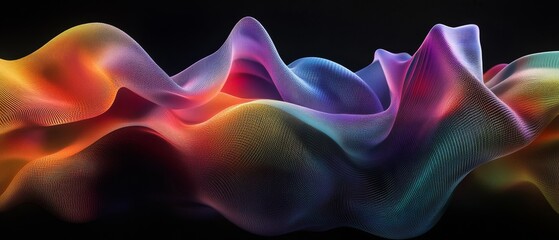 Obraz premium Layered, wavy shapes in gradient hues forming a dynamic, engaging visual style