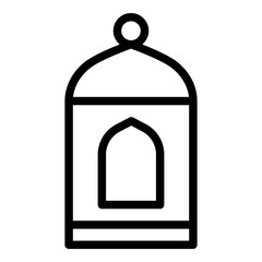 Islamic lantern icon. Vector line icon