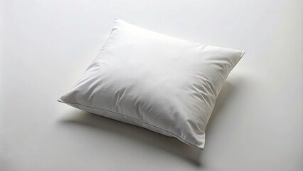 Aerial View of a Plain White Pillow on a Soft White Background - Perfect for Home Decor, Relaxation, and Minimalist Aesthetics