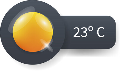 Sun Icon Weather Widget Showing Daytime Temperature With Modern UI Design