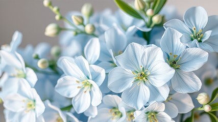 Obraz premium Soft Blue Floral Watercolor Arrangement - AI Art